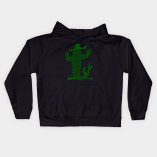 Funny cactus in a sombrero hat Kids Hoodie